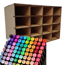 Suporte Organizador De Canetinhas Para Casa Loja Bancada Mdf Cru Estante Para Pontas Duplas Suporte Organizador De Canetinhas Para Casa Loja Bancada Mdf Cru Estante Para Pontas Duplas