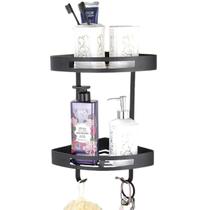 Suporte Organizador de Canto Banheiro Box 2 Prateleiras Resistente Porta Shampoo Condicionador Sabonete Cosmeticos Casa Multiuso