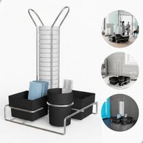 Suporte Organizador de Copos Descartáveis para Café Chá 50ml e 80ml Colherzinha Sachês Cantinho Do Café Stolf