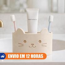 Suporte Organizador de Escova de Dentes e Pasta, Modelo de bichinhos fofinhos, Ursinho, Porco e Gato Suporte Organizador de Escova de Dentes e Pasta, Modelo de bichinhos fofinhos, Ursinho, Porco e Gato
