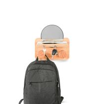 Suporte Organizador de Madeira com Espelho Cabideiro de Parede Porta Chaves Hall de Entrada Multifuncional Belo