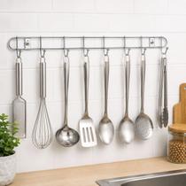 Suporte Organizador De Parede Multiuso Para Utensílios Diversos Cozinha Banheiro Lavanderia Casa 8 Ganchos Metal Fixação Parafuso Suporte Organizador De Parede Multiuso Para Utensílios Diversos Cozinha Banheiro Lavanderia Casa 8 Ganchos Metal Fixação Parafuso