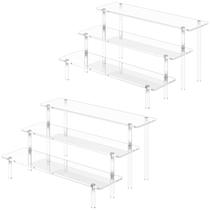 Suporte organizador de perfume de 3 camadas com tirantes de acrílico (pacote com 2) Suporte organizador de perfume de 3 camadas com tirantes de acrílico (pacote com 2)