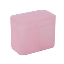 Suporte organizador de plástico transparente algodão swab nail towels makeup pads caixa de armazenamento - rosa