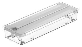 Suporte Organizador de Rolos Prático Acrílico Com Cortador Ideal Para Papel Aluminio Papel Manteiga Plástico Filme