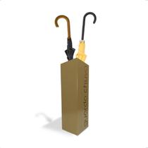 Suporte Organizador Decorativo Escrita Porta Guarda Chuva Dourado Ouro 16x50cm Chapa Aço Geguton