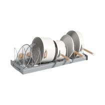 Suporte Organizador Dobrável Para Utensílios De Cozinha E Tampas De Panelas