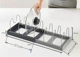 Suporte Organizador Expansível Para Cozinha Escorredor de Pratos Porta Louças Panelas Tampas