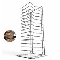 Suporte Organizador Forma Pizza 25 35 42cm Rack 14 Telas Estante