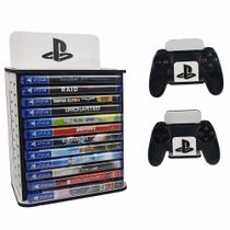 Suporte Organizador Games Ps4 PS5 Porta 12 Jogos 2 Porta Controle