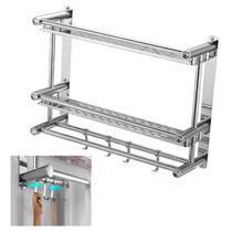 Suporte Organizador Inox Multiuso Cozinha Banheiro Gancho Prateleira Porta Shampoo Condicionador Porta Toalha Utensilios Resistente