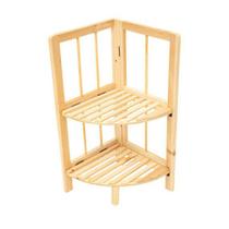 Suporte Organizador Madeira 2 Prateleiras Canto Decorativo