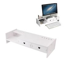 Suporte Organizador Mesa Monitor Com 2 Gavetas Computador