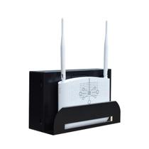 Suporte organizador metalico para modem e roteador - preto