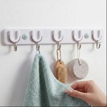 Suporte Organizador Multiuso Adesivo Cabide Gancho Alta Fixação Parede Sem Furos Cozinha Banheiro Quarto Utensílios Acessórios Leves Até 5Kg
