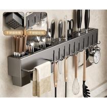 Suporte Organizador para Utensílios de Cozinha 10 Ganchos Cinza Resistente e Durável Ideal Pendurar Panelas Talheres Suporte Organizador para Utensílios de Cozinha 10 Ganchos Cinza Resistente e Durável Ideal Pendurar Panelas Talheres