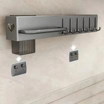 Suporte Organizador para Utensílios de Cozinha 10 Ganchos - Cinza