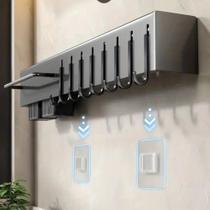 Suporte Organizador para Utensílios de Cozinha 6 Ganchos - Cinza