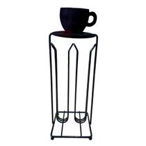 Suporte Organizador Porta 14 Cápsulas Café Chá Capuccino Nespresso 3 Corações Decorativo Metal Cor Preto