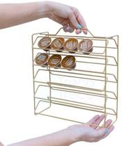 Suporte Organizador Porta 50 Cápsulas Café Dolce Gusto Dourado Suporte Organizador Porta 50 Cápsulas Café Dolce Gusto Dourado