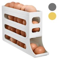 Suporte Organizador Porta Ovos Geladeira 4 Andares Dispenser Rolante Deslizante Armário Cozinha Prático E Compacto Para Ovos Com Design Moderno