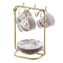 Suporte Organizador Porta Pires Xícaras De Café Dourado - 1124DD Future