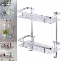 Suporte Organizador Porta Shampoo Condicionador Sabonete Prateleira Dupla Box Banheiro Aluminio Suporte Organizador Porta Shampoo Condicionador Sabonete Prateleira Dupla Box Banheiro Aluminio