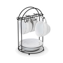 Suporte Organizador Porta Xícara De Chá e Café Preto Fosco