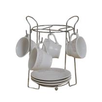 Suporte Organizador Porta Xícaras e Pires Aço Cromado Prime - Araminas