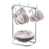 Suporte Organizador Porta Xícaras Pires De Bancada Cozinha Cromado - 1124 Future