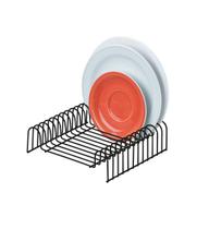 Suporte Organizador Preto Para 12 Pratos Em Aço Casa Future