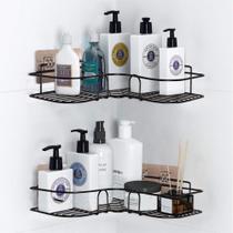 Suporte Organizador Shampoo para Banheiro com ventosas de adesivo /branco/preto - Yepp