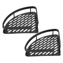 Suporte Organizador Shampoo Sabonete Banheiro Preto 2un Suporte Organizador Shampoo Sabonete Banheiro Preto 2un