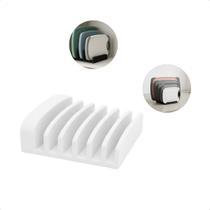 Suporte Organizador Vertical Para Tábuas De Corte e Panelas Rack De Cozinha Preto Com 6 Divisórias Acessório Prático -