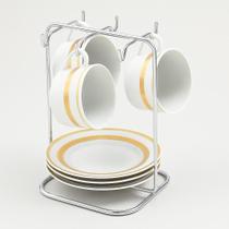 Suporte Original Cromado para Xícaras & Pires Acabamento Superior Ideal para Chá e Café