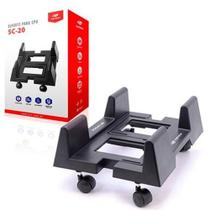 Suporte p/cpu ajustavel c/rodas preto sc-20bk c3 tech