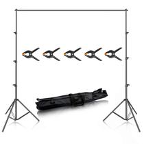 Suporte P/ Fundo Infinito Estúdio Fotográfico Chroma Key 2x3 com Bolsa e Presilhas T-Photo