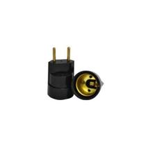 Suporte P/ Lamp Plastico C/pino Tomada Preto E27