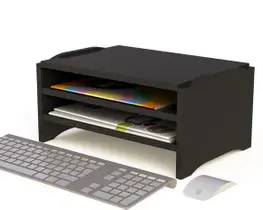 Suporte p/monitor triplo em mdf preto 9768 stalo