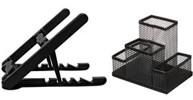 Suporte P/ Notebook + Organizador De Mesa Aramado 4 Partes