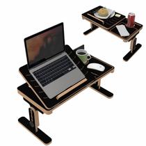 Suporte P/ Notebook Regulável Mdf Cama Sofá Ergonomia Preto