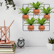 Suporte Painel Para Vasos e Plantas Parede Aramado com Treliça Pendurar Planta 40 x 40 cm