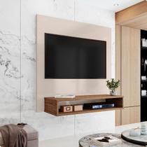 Suporte Painel Tv Quarto Sala Painel Prateleira Até 32 Polegadas Off/ freijó Suporte Painel Tv Quarto Sala Painel Prateleira Até 32 Polegadas Off/ freijó