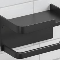 Suporte Papel Higiênico Adesivo Parede Celular Preto