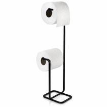 Suporte Papel Higiênico Chão Porta Rolos Duplo Preto Fosco Aço Banheiro Luxo Quadrata Suporte Papel Higiênico Chão Porta Rolos Duplo Preto Fosco Aço Banheiro Luxo Quadrata