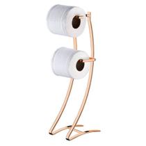 Suporte papel higiênico de chão duplo cobre Rose Gold 1030