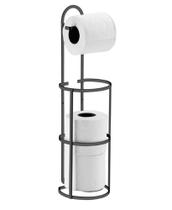 Suporte Papel Higiênico de Chão Parede Aço Preto Onix - 1609ox Future