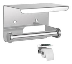 Suporte Papel Higienico Inox Banheiro Lavabo Prateleira Apoio Celular Multiuso Porta Objeto Resistente