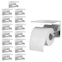 Suporte Papel Higienico Kit 15 Uni Inox Banheiro Lavabo Prateleira Apoio Celular Porta Objeto Multiuso Parede Resistente Suporte Papel Higienico Kit 15 Uni Inox Banheiro Lavabo Prateleira Apoio Celular Porta Objeto Multiuso Parede Resistente