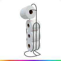 Suporte Papel Higiênico para Banheiro Até 4 Rolos Moderno Metal Móveis Bonatto